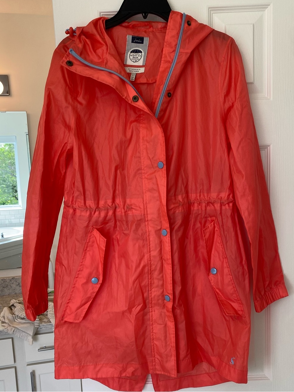 Joules Lightweight Red Women's Hooded Rain Jacket